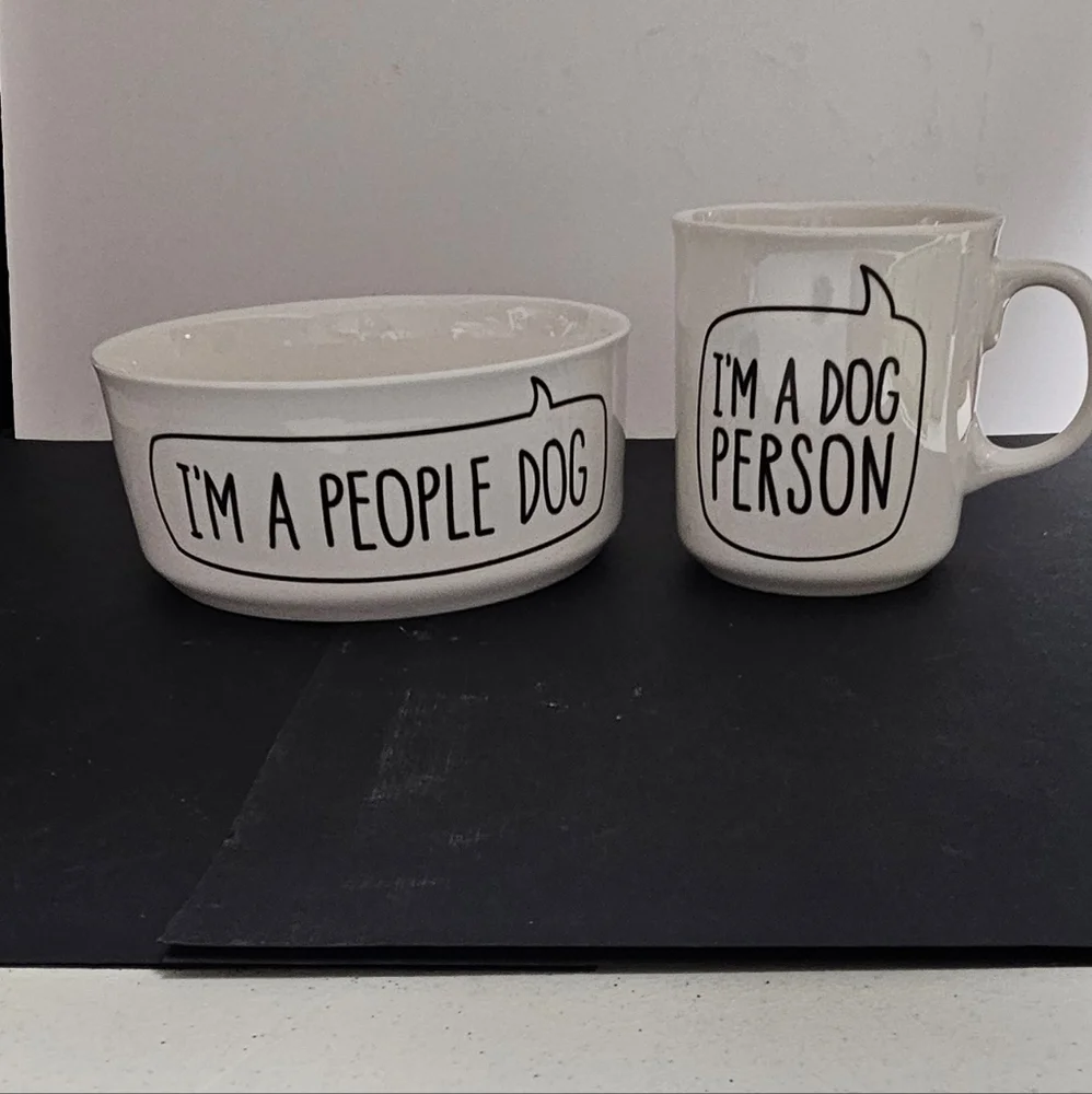 Howligans Ceramic Dog Bowl & Mug NEW in Box